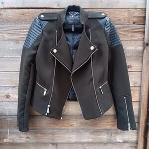 BCBGMaxAzria Alison Moto Faux Leather Jacket Size XS